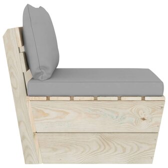 Tuinmiddenbank met kussens pallet ge&iuml;mpregneerd vurenhout 4
