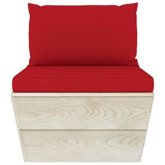 Tuinmiddenbank met kussens pallet ge&iuml;mpregneerd vurenhout 3