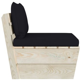 Tuinmiddenbank met kussens pallet ge&iuml;mpregneerd vurenhout 4