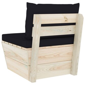 Tuinmiddenbank met kussens pallet ge&iuml;mpregneerd vurenhout 5