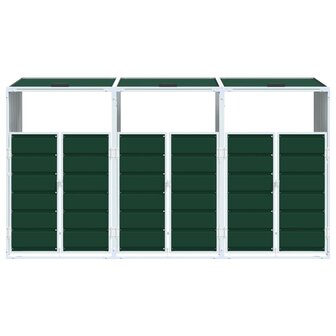 Containerberging voor 3 containers 216x81x115 cm staal groen 5