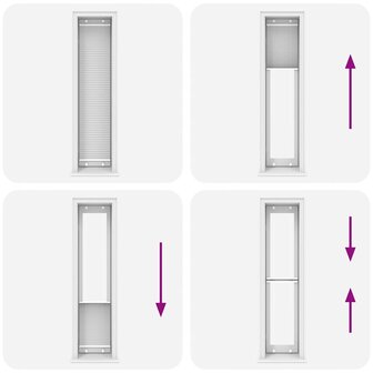 Pliss&eacute; rolgordijn 40x200 cm stofbreedte 39,4 cm polyester wit 7