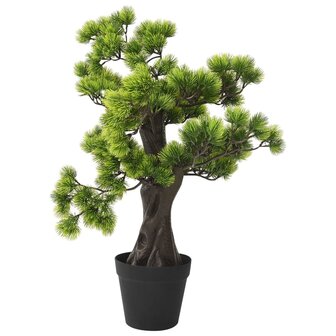 Kunstplant met pot pinus bonsai 60 cm groen 2