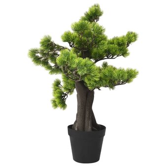 Kunstplant met pot pinus bonsai 60 cm groen 3