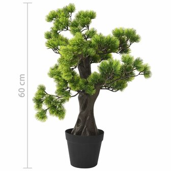 Kunstplant met pot pinus bonsai 60 cm groen 7