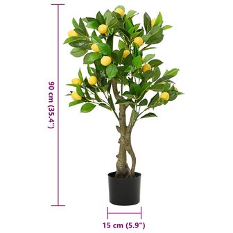 Kunstcitroenboom 234 blaadjes 90 cm groen 5