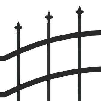 Tuinhek met spijlpunten 222 cm gepoedercoat staal zwart 5