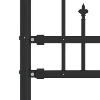 Tuinhek met spijlpunten 222 cm gepoedercoat staal zwart 4
