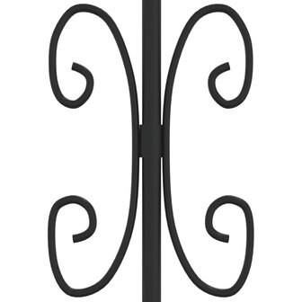 Tuinhek met spijlpunten 222 cm gepoedercoat staal zwart 5