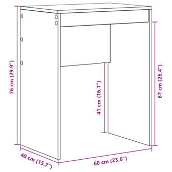 Bureau Grijs Sonoma 60x40x76 cm Geengineerd Hout 6