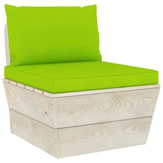 Tuinmiddenbank met kussens pallet ge&iuml;mpregneerd vurenhout 2
