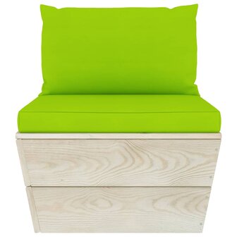 Tuinmiddenbank met kussens pallet ge&iuml;mpregneerd vurenhout 3