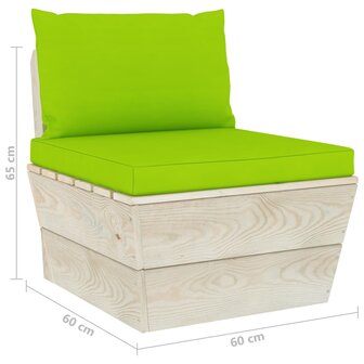 Tuinmiddenbank met kussens pallet ge&iuml;mpregneerd vurenhout 7