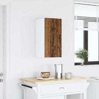 Keukenwandkast Lucca bewerkt hout oud houtkleurig 2