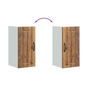 Keukenwandkast Lucca bewerkt hout oud houtkleurig 8