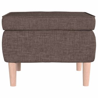 Kruk met houten poten stof taupe 3