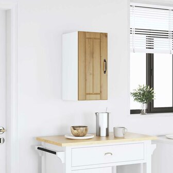 Keukenwandkast Lucca bewerkt hout artisanaal eikenkleur 2