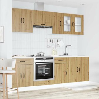 8-delige Keukenkastenset Kalmar bewerkt hout artisanaal eiken 3