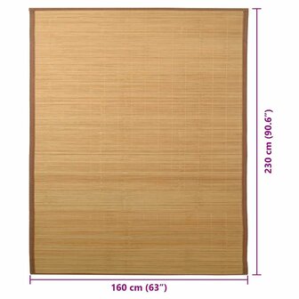 Tapijt 160x230 cm bamboe bruin 7