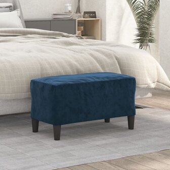 Bankje 70x35x41 cm fluweel blauw 1