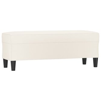 Bankje 100x35x41 cm kunstleer cr&egrave;mekleurig 2