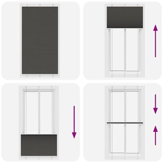 Pliss&eacute; rolgordijn 110x200cm stofbreedte 109,4cm polyester zwart 7