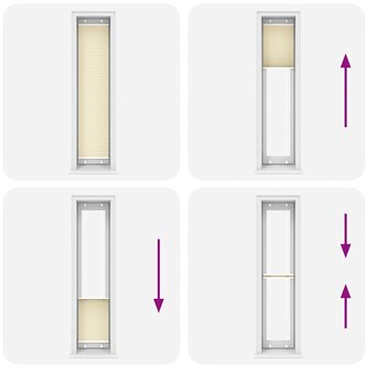 Pliss&eacute; rolgordijn 40x200 cm stofbreedte 39,4 cm polyester cr&egrave;me 5