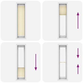 Pliss&eacute; rolgordijn 45x200 cm stofbreedte 44,4 cm polyester cr&egrave;me 5