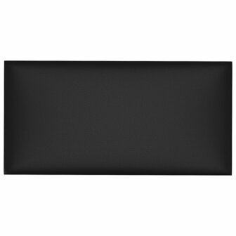 Wandpanelen 12 st 0,54 m&sup2; 30x15 cm kunstleer zwart 3