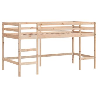 Kinderhoogslaper met tunnel 90x200 cm massief grenenhout roze 6
