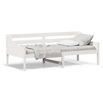 Slaapbank zonder matras 90x200 cm massief grenenhout wit 2