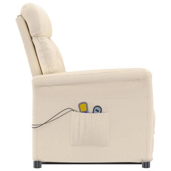 Massagestoel elektrisch microvezelstof beige 5