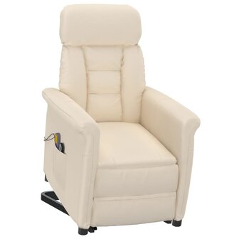 Massagestoel elektrisch microvezelstof beige 7
