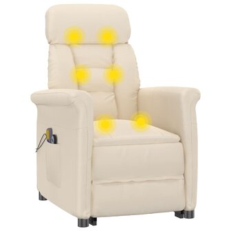 Massagestoel elektrisch microvezelstof beige 8