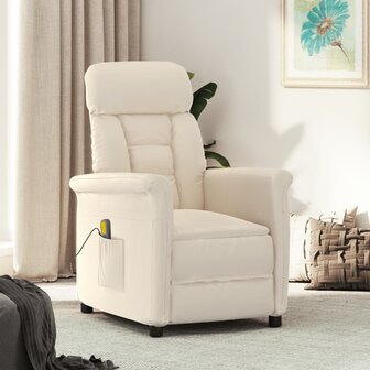 Massagestoel microvezelstof beige 1