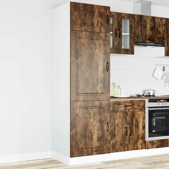 Keukenkast Kalmar bewerkt hout gerookt eikenkleurig 1