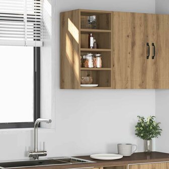 Hangkast Riga 30x29,5x60 cm bewerkt hout artisanaal eikenkleur 1