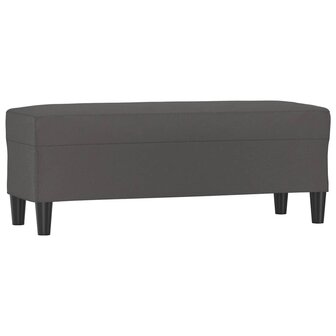 Bankje 100x35x41 cm kunstleer grijs 2