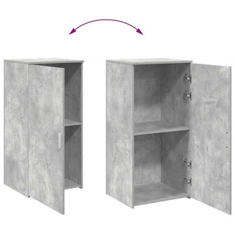 Opbergkast 50x45x103,5 cm bewerkt hout betongrijs 7