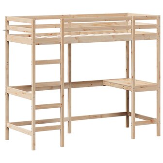 Hoogslaper met bureau massief grenenhout 75x190 cm 3