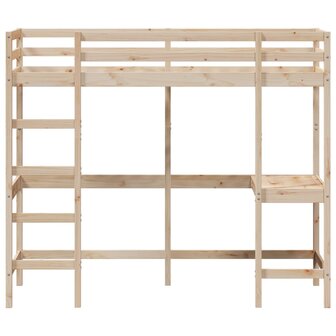 Hoogslaper met bureau massief grenenhout 75x190 cm 4