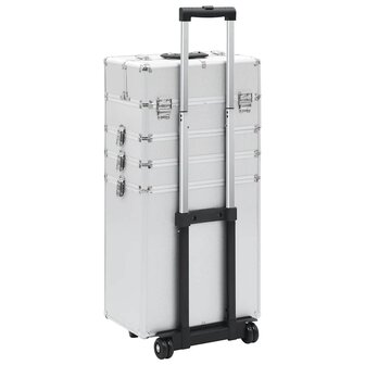 Make-up trolley aluminium zilverkleurig 4