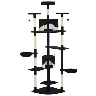 Kattenkrabpaal met sisal krabpalen 203 cm zwart en wit 2