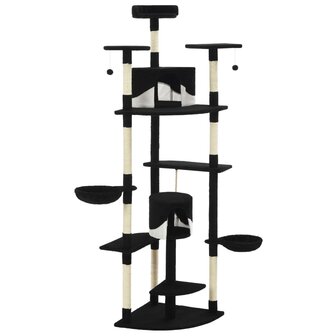 Kattenkrabpaal met sisal krabpalen 203 cm zwart en wit 3