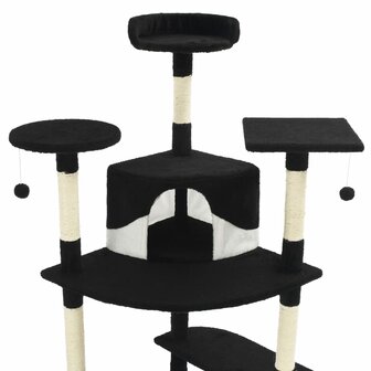 Kattenkrabpaal met sisal krabpalen 203 cm zwart en wit 4