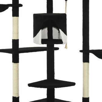 Kattenkrabpaal met sisal krabpalen 203 cm zwart en wit 5