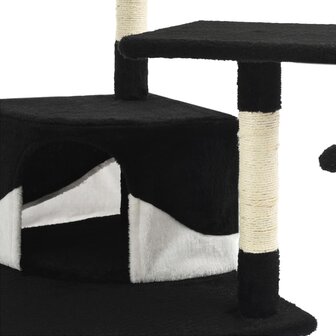 Kattenkrabpaal met sisal krabpalen 203 cm zwart en wit 6