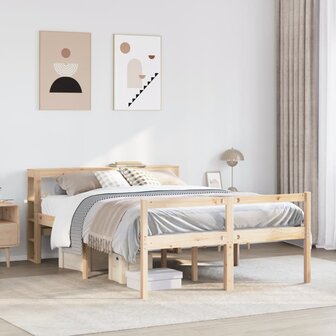 Seniorenbed met hoofdbord massief grenenhout 120x190 cm 1