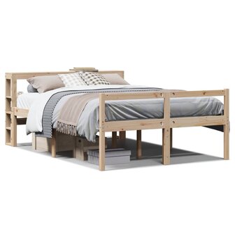 Seniorenbed met hoofdbord massief grenenhout 120x190 cm 2