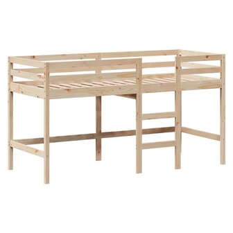 Halfhoogslaper met ladder en bedhuis grenenhout 90x190 cm 5
